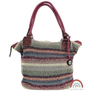 The Sak Cambria Crochet Colorful Boho Summer Beach LargeTote Bag